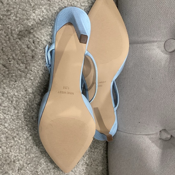 Nine West light blue mules sz 12 - Picture 3 of 4